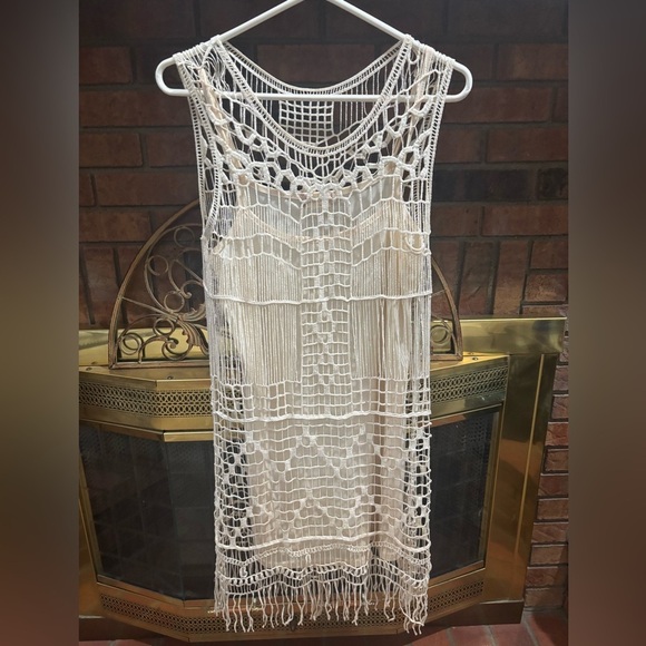 ALTERED STATE CROCHET COASTAL COWGIRL WESTERN FRINGE BOHO CONCERT DRESS SZ S-M - Picture 7 of 7